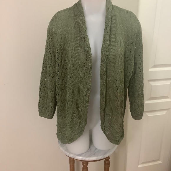 Northern Reflections Green Crocheted Shrug Cardigan XL 39/40 bust - Picture 6 of 10